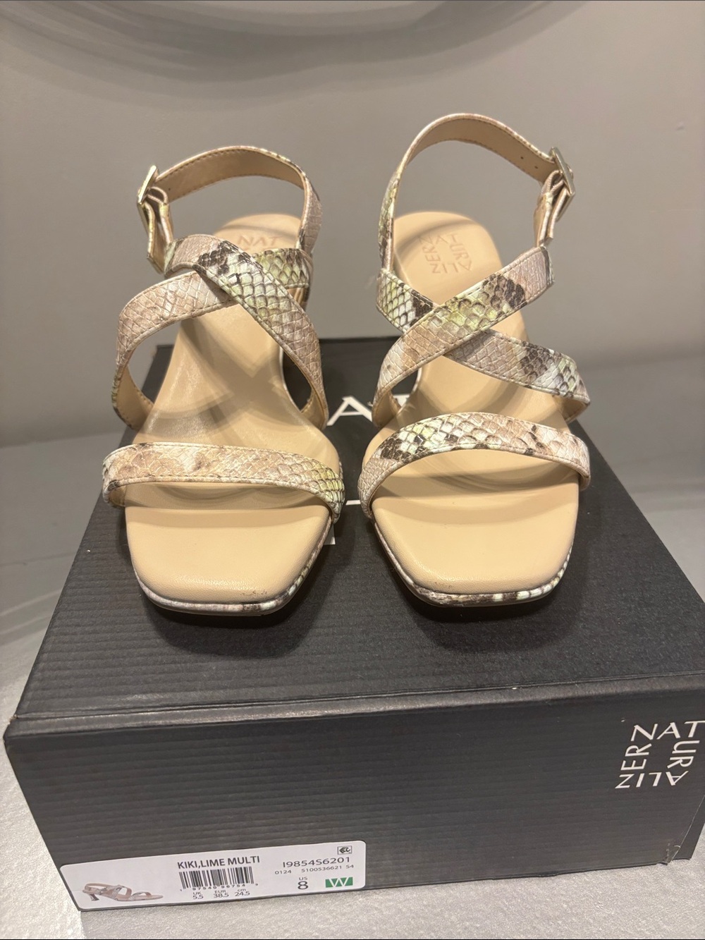 Naturalizer Neutral Snakeskin-Print Strappy Sandal